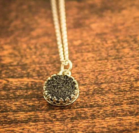 Black Druzy Necklace
