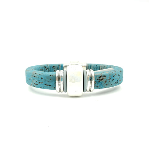 Blue Cork White Porcelain Bracelet