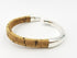 Tan Cork Silver Cuff Bracelet