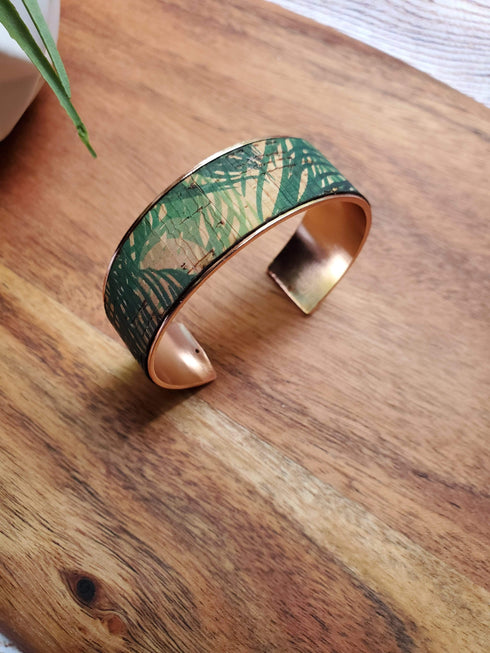 Cork Rose Gold Thick Cuff Bracelet