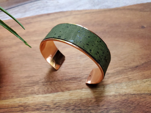 Cork Rose Gold Thick Cuff Bracelet