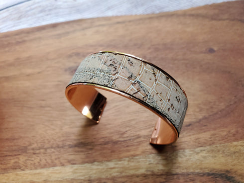 Cork Rose Gold Thick Cuff Bracelet