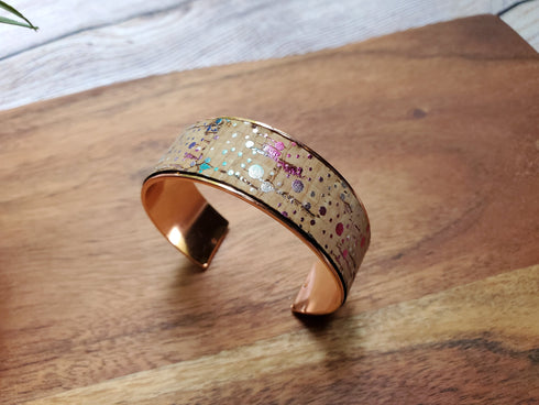 Cork Rose Gold Thick Cuff Bracelet