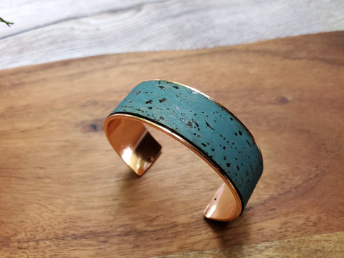 Cork Rose Gold Thick Cuff Bracelet
