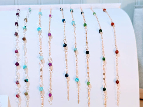 Custom Gemstone Wrapped Chain by the Foot
