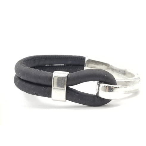 Black Cork Side Hook Bracelet