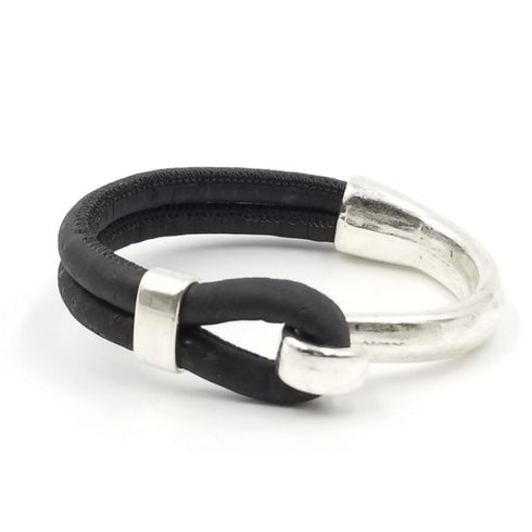 Black Cork Side Hook Bracelet