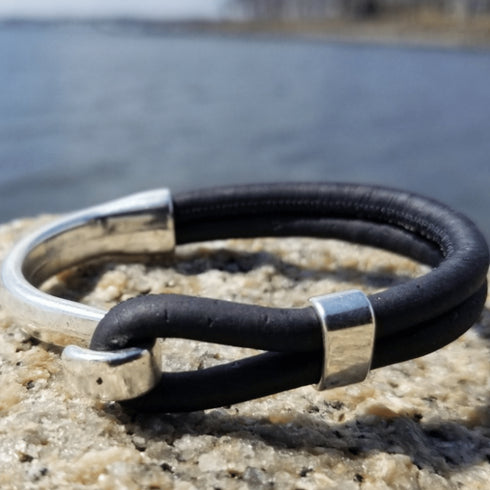Black Cork Side Hook Bracelet