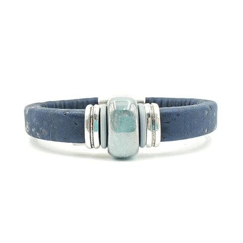 Navy Cork Porcelain Bracelet