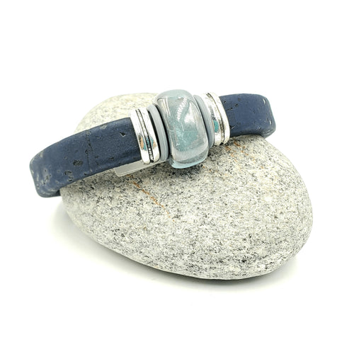 Navy Cork Porcelain Bracelet