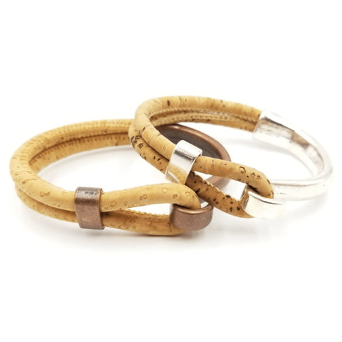 Tan Cork Side Hook Bracelet