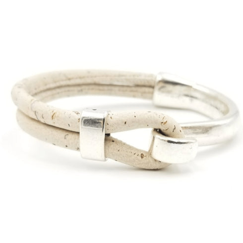 White Cork Side Hook Bracelet