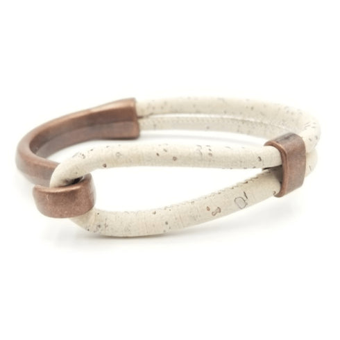 White Cork Copper Bracelet