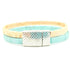 Aqua & Peach Thin Cork Bracelet