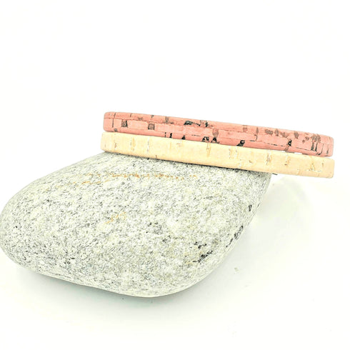 Peach & Coral Thin Cork Bracelet