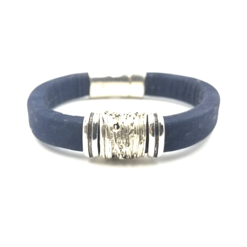 Navy Cork Bead Bracelet