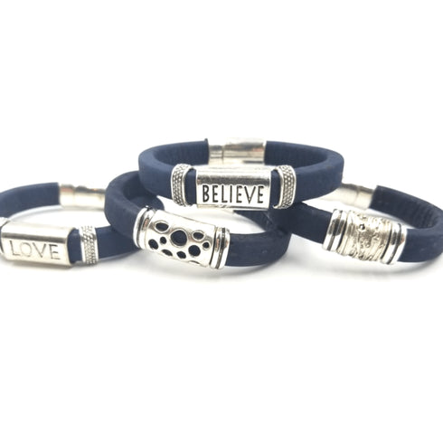 Navy Cork Bead Bracelet