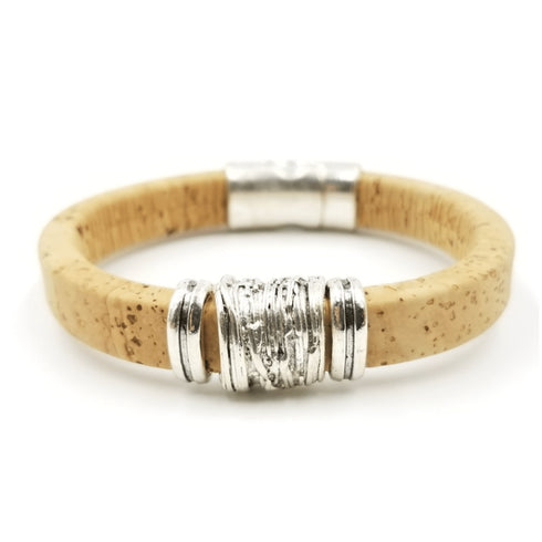 Tan Cork Bead Bracelet