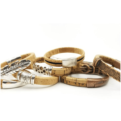 Tan Cork Bead Bracelet