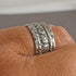 Thick Floral Silver Ring