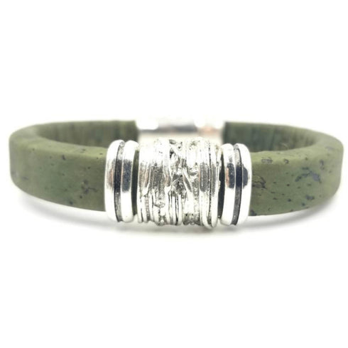 Sage Cork Bead Bracelet