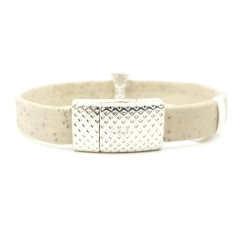 White Slider Cork Bracelet