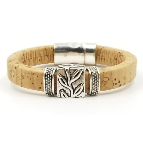 Tan Cork Leaf Bracelet