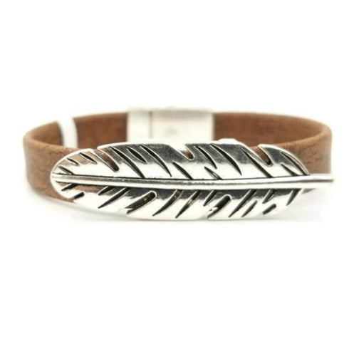 Feather Cork Charm Magnetic Bracelet