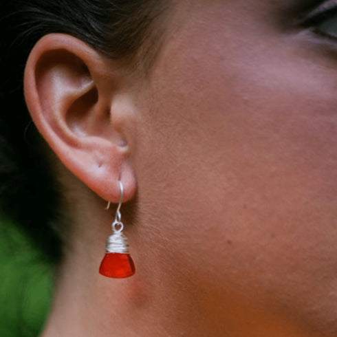 Orange Quartz Earrings