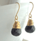 Black Spinel Gold Earrings