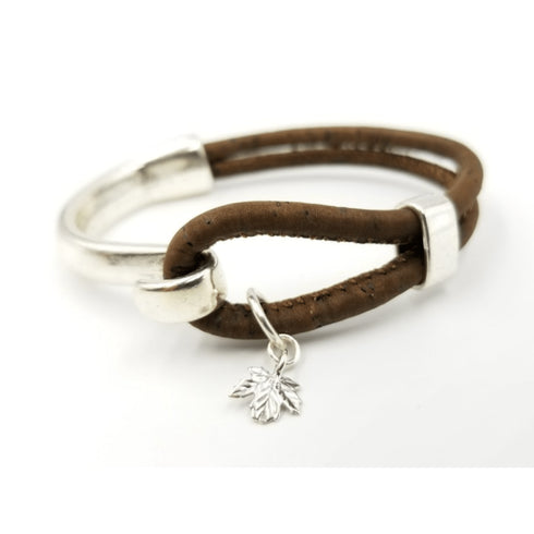 Leaf Cork Charm Bracelet