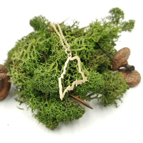 Maine Outline Gold Necklace