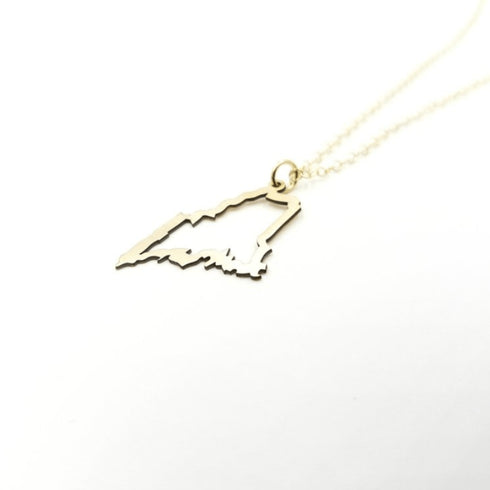 Maine Outline Gold Necklace