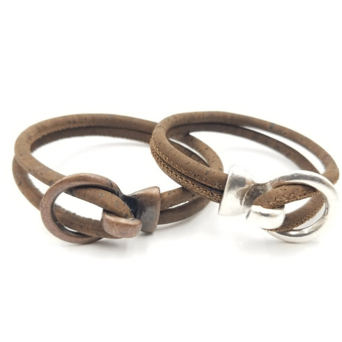 Brown Cork Silver Open Hook