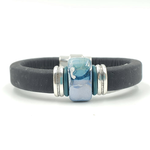 Black Cork Porcelain Bead Bracelet