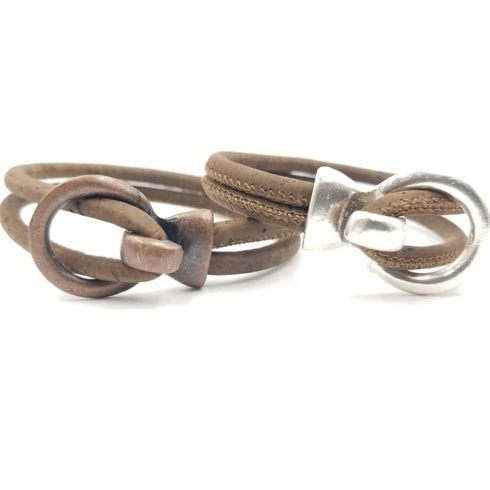 Brown Cork Silver Open Hook