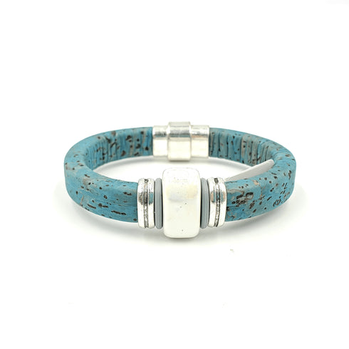 Blue Cork White Porcelain Bracelet