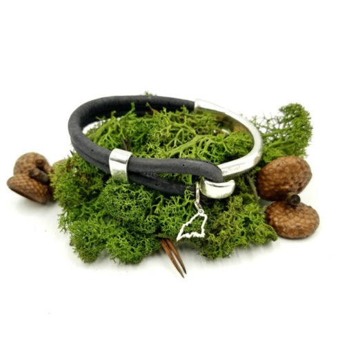 Maine Outline Cork Bracelet