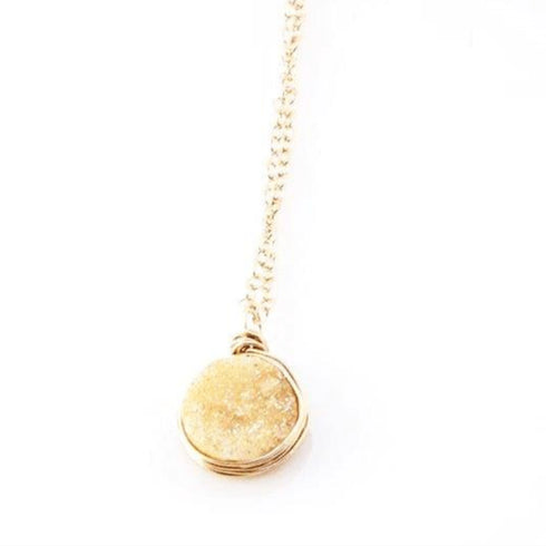 Rose Gold Druzy Necklace