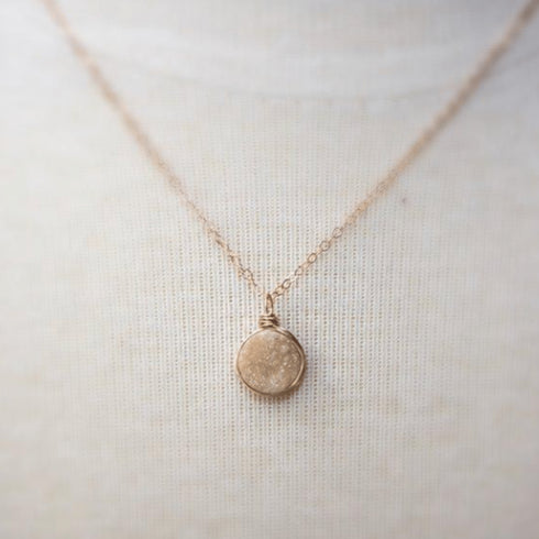 Rose Gold Druzy Necklace