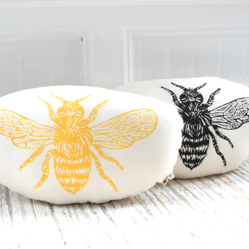 Honeybee Pillow- Black