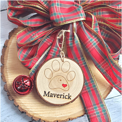 Pet Personalized Wood Slice Ornament