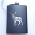 Deer Laser Engraved Black Flask