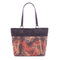 Black Autumn Palm Cork Zipper Tote