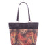 Black Autumn Palm Cork Zipper Tote