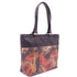 Black Autumn Palm Cork Zipper Tote