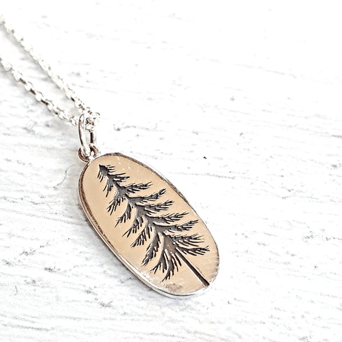 Pine Tree Charm .925 Necklace