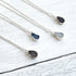 Petite Black Druzy Teardrop Sterling Silver Necklace