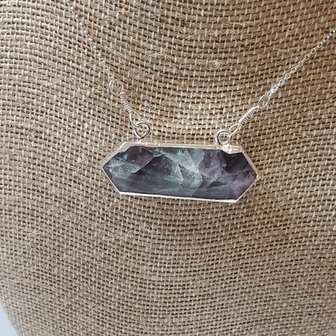 Fluorite Bar .925 Necklace