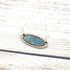 Blue Walnut Wood Oval Sterling Silver Necklace